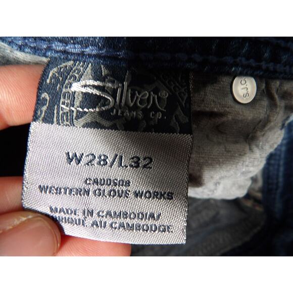 Silver Jeans Suki Surplus Sz 28x32 Y2K Grunge Rockabilly Thick Stitch Boot Cut - Picture 5 of 16